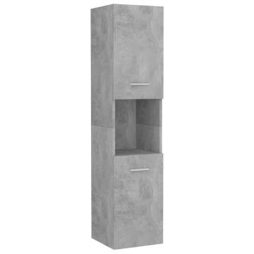 Stylish Bathroom Furniture Set - Concrete Grey Wood