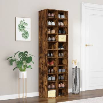 Shoe Cabinet Smoked Oak - Stylish Storage Solution | Hipomarket