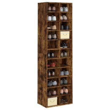 Shoe Cabinet Smoked Oak - Stylish Storage Solution | Hipomarket