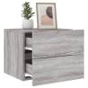 Wall-mounted Bedside Cabinets with LED Lights - Grey Sonoma