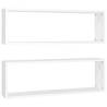 Wall Cube Shelf Set - 2 White Shelves | 80x15x26.5 cm