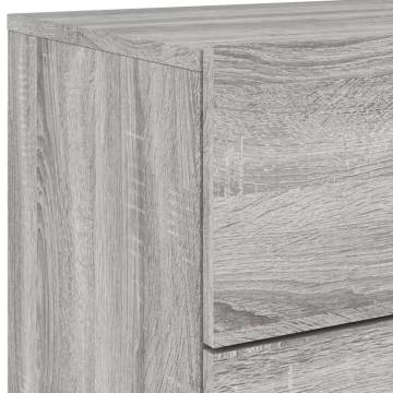 Wall-mounted Bedside Cabinets with LED Lights - Grey Sonoma