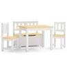 4 Piece Children Table and Chair Set - White & Beige MDF