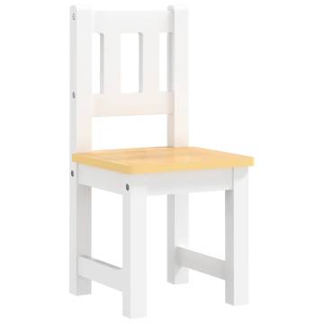 4 Piece Children Table and Chair Set - White & Beige MDF