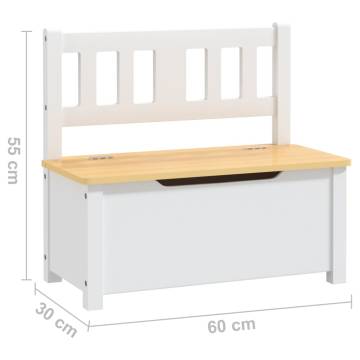 4 Piece Children Table and Chair Set - White & Beige MDF