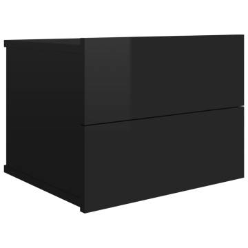 High Gloss Black Bedside Cabinet - Stylish & Durable (40x30 cm)