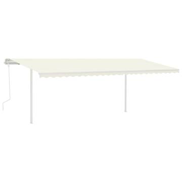 Manual Retractable Awning with LED - Cream 6x3.5 m