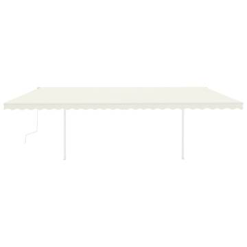 Manual Retractable Awning with LED - Cream 6x3.5 m