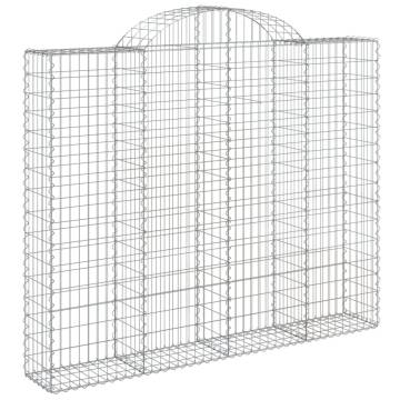 Arched Gabion Baskets - 10 pcs Galvanised Iron | HipoMarket