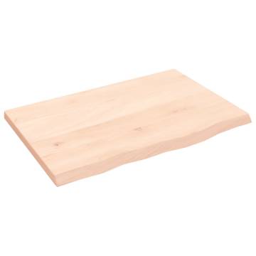 Untreated Solid Oak Wall Shelf - 60x40x2 cm | HipoMarket