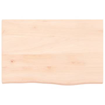 Untreated Solid Oak Wall Shelf - 60x40x2 cm | HipoMarket