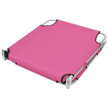 Folding Sun Lounger with Head Cushion - Magento Pink