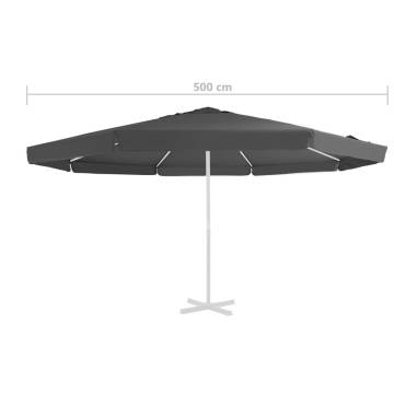 Replacement Fabric for Outdoor Parasol - 500 cm Anthracite