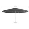 Replacement Fabric for Outdoor Parasol - 500 cm Anthracite