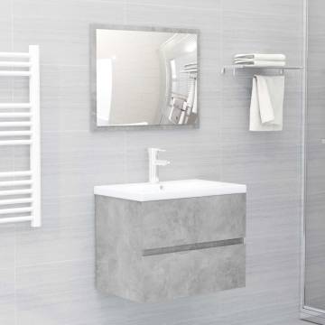 Stylish Bathroom Furniture Set - Concrete Grey | Hipomarket UK