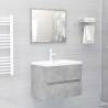 Bathroom Furniture Set Concrete Grey Engineered Wood Colour concrete grey Size 60 x 38.5 x 45 cm Model with faucet Number of 1 