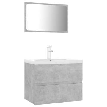 Stylish Bathroom Furniture Set - Concrete Grey | Hipomarket UK