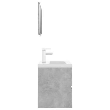 Stylish Bathroom Furniture Set - Concrete Grey | Hipomarket UK