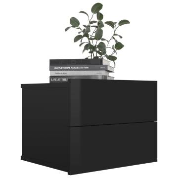 High Gloss Black Bedside Cabinet - Stylish & Durable (40x30 cm)