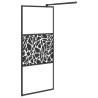 Walk-in Shower Wall 90x195cm ESG Glass - Black Stone Design