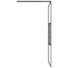 Walk-in Shower Wall 90x195cm ESG Glass - Black Stone Design