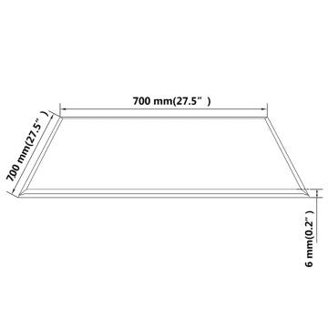 Table Top Tempered Glass Square 700x700 mm - Durable & Stylish