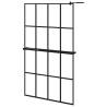 Walk-in Shower Wall with Shelf Black 118x190 cm - ESG Glass