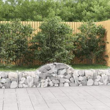 Arched Gabion Baskets - 7 pcs Galvanised Iron Garden Barrier