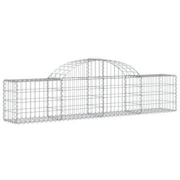 Arched Gabion Baskets - 7 pcs Galvanised Iron Garden Barrier