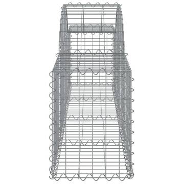 Arched Gabion Baskets - 7 pcs Galvanised Iron Garden Barrier