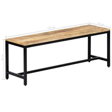 Stylish 120 cm Solid Mango Wood Dining Bench | Hipomarket