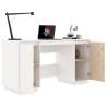 Desk White 140x50 cm - Solid Wood Pine for Home & Office