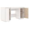 Desk White 140x50 cm - Solid Wood Pine for Home & Office