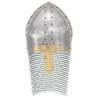 Antique Crusader Knight Helmet Replica - LARP Silver Steel