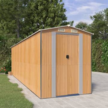 Light Brown Garden Shed - Galvanised Steel Storage Solution