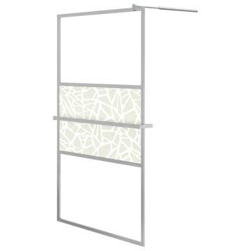 Walk-in Shower Wall with Shelf Chrome 115x195 cm - ESG Glass