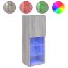 Stylish TV Cabinet with LED Lights - Grey Sonoma 40.5x30x102 cm