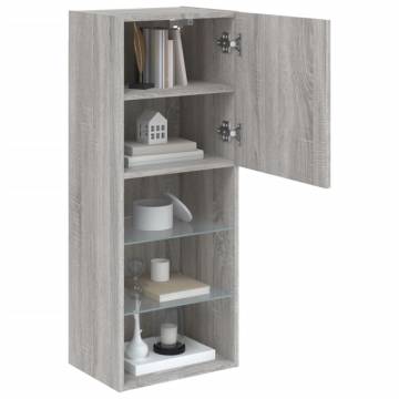 Stylish TV Cabinet with LED Lights - Grey Sonoma 40.5x30x102 cm