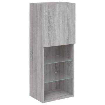 Stylish TV Cabinet with LED Lights - Grey Sonoma 40.5x30x102 cm