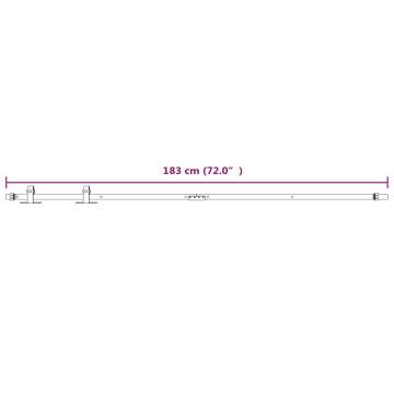 Mini Sliding Cabinet Door Kit - White Carbon Steel 183 cm