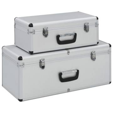 Storage Cases 2 pcs Silver Aluminium - Organize with Style