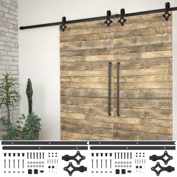 Sliding Door Hardware Kits - 200 cm Steel Black | Hipo Market