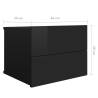 High Gloss Black Bedside Cabinet - Stylish & Durable (40x30 cm)