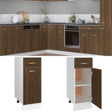 Drawer Bottom Cabinet Brown Oak - 30x46x81.5 cm | Hipo Market