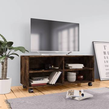 TV Cabinet with Castors - Smoked Oak | Stylish & Practical