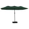 Double-Head Parasol with LEDs Green - Shade & Style (449x245 cm)