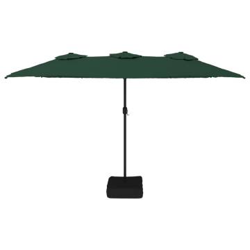 Double-Head Parasol with LEDs Green - Shade & Style (449x245 cm)