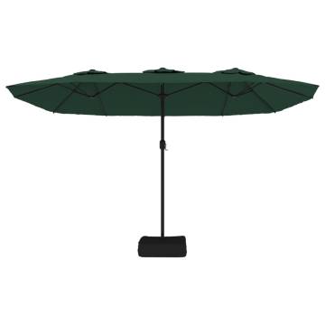 Double-Head Parasol with LEDs Green - Shade & Style (449x245 cm)