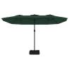 Double-Head Parasol with LEDs Green - Shade & Style (449x245 cm)