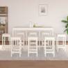 9 Piece Bar Set White Solid Wood Pine Colour white Number of 9 